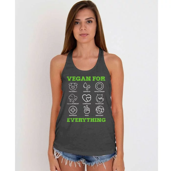 Vegan For Everything Vegetarian Veganism Vintage Great Gift Women's Knotted Racerback Tank