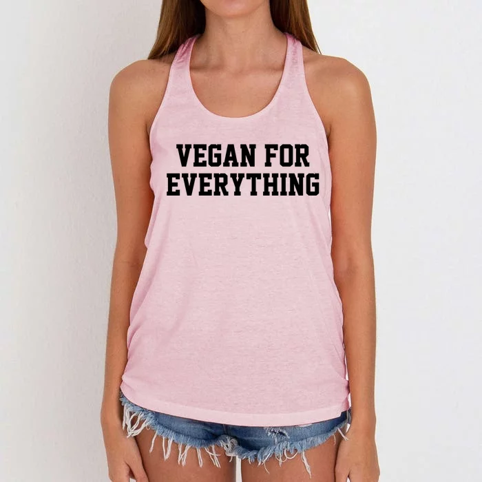 Vegan For Everything Proud Vegetables Vegan Day Fitness Gift Women's Knotted Racerback Tank