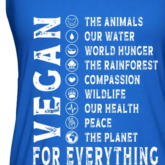 Vegan For Everything Earth Day Awareness Plant Powered Great Gift Ladies Essential Flowy Tank