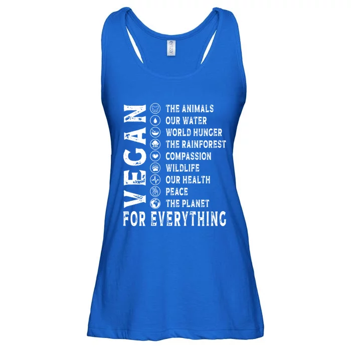 Vegan For Everything Earth Day Awareness Plant Powered Great Gift Ladies Essential Flowy Tank