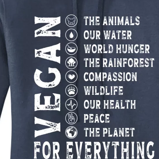 Vegan For Everything Earth Day Awareness Plant Powered Great Gift Women's Pullover Hoodie