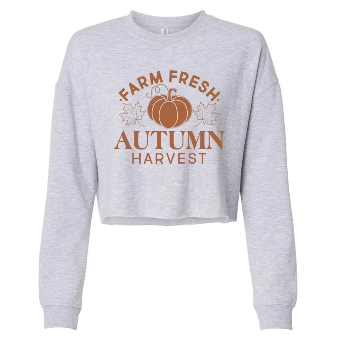 Vintage Farm Fresh Autumn Harvest Cropped Pullover Crew