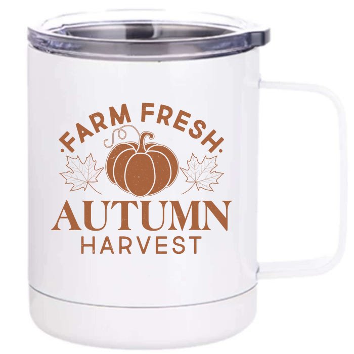 Vintage Farm Fresh Autumn Harvest Front & Back 12oz Stainless Steel Tumbler Cup