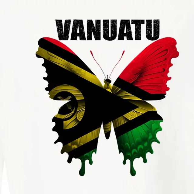 Vanuatu Flag For Proud Patriots Funny Gift Cropped Pullover Crew