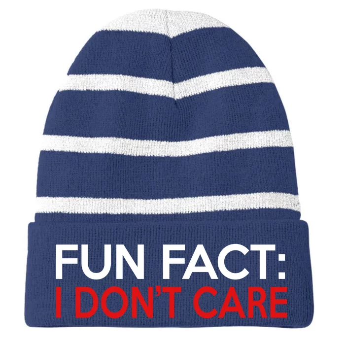 Vintage Fun Fact I DonT Care Striped Beanie with Solid Band