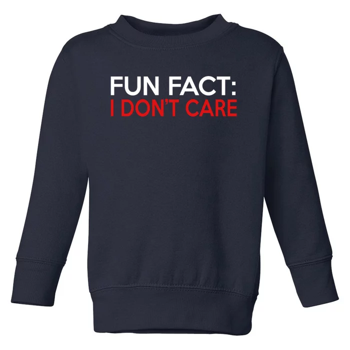 Vintage Fun Fact I DonT Care Toddler Sweatshirt