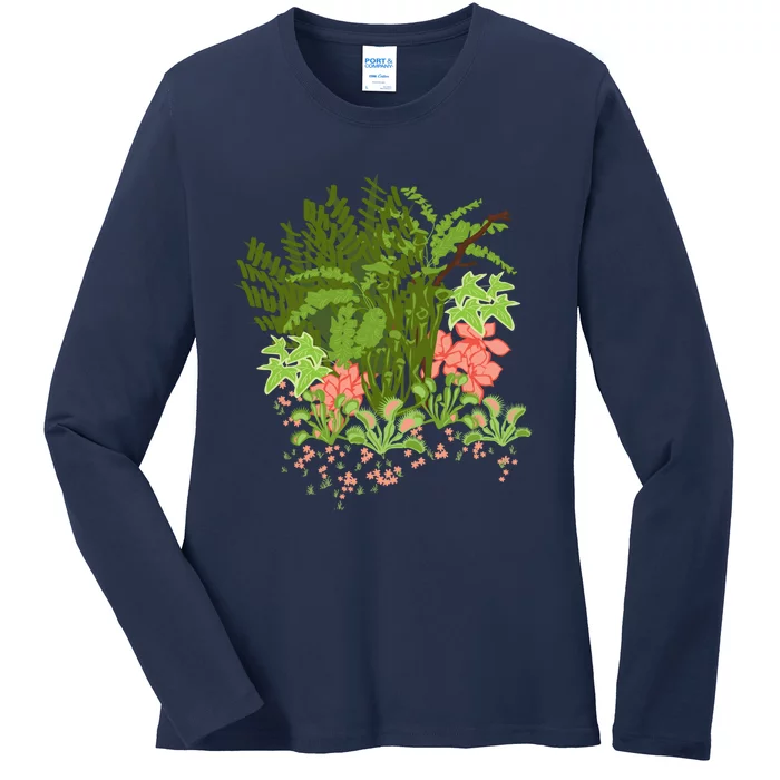 Venus Flytrap Floral Ladies Long Sleeve Shirt