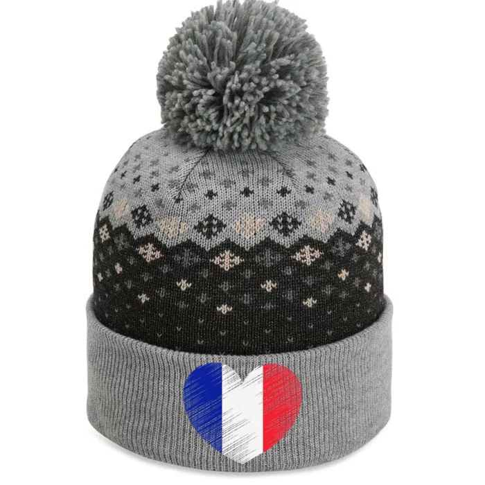 Vintage France French Flag Pride Support French The Baniff Cuffed Pom Beanie