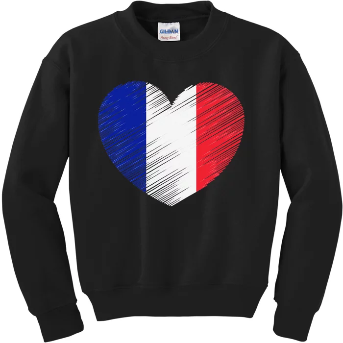 Vintage France French Flag Pride Support French Kids Sweatshirt