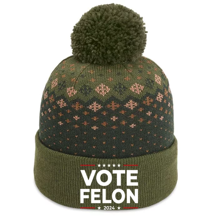 Vote Felon Funny Trump 2024 Convicted Felon The Baniff Cuffed Pom Beanie