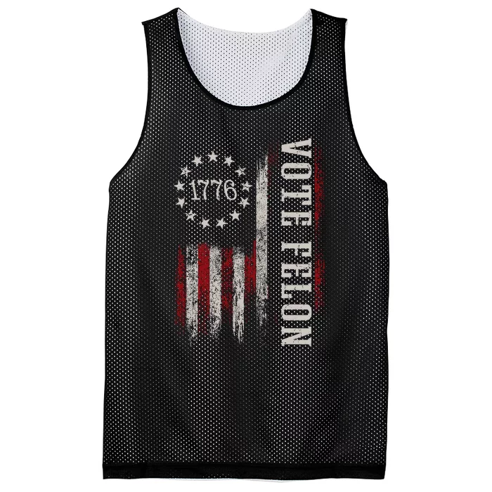 Vote Felon Funny Trump 2024 Convicted Felon Mesh Reversible Basketball Jersey Tank