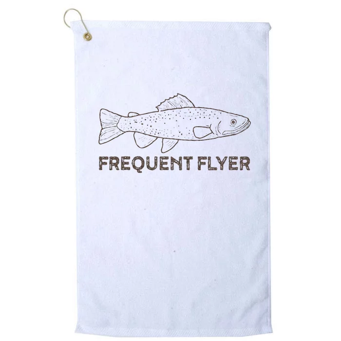 Vintage Fly Fishing Frequent Flyer Trout Fishing Platinum Collection Golf Towel