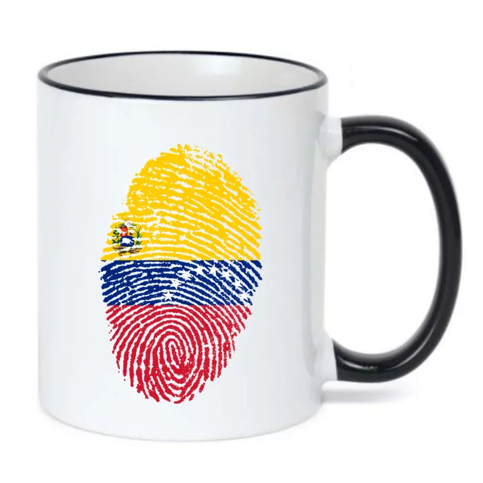 Venezuela Flag Fingerprint Great Gift Black Color Changing Mug