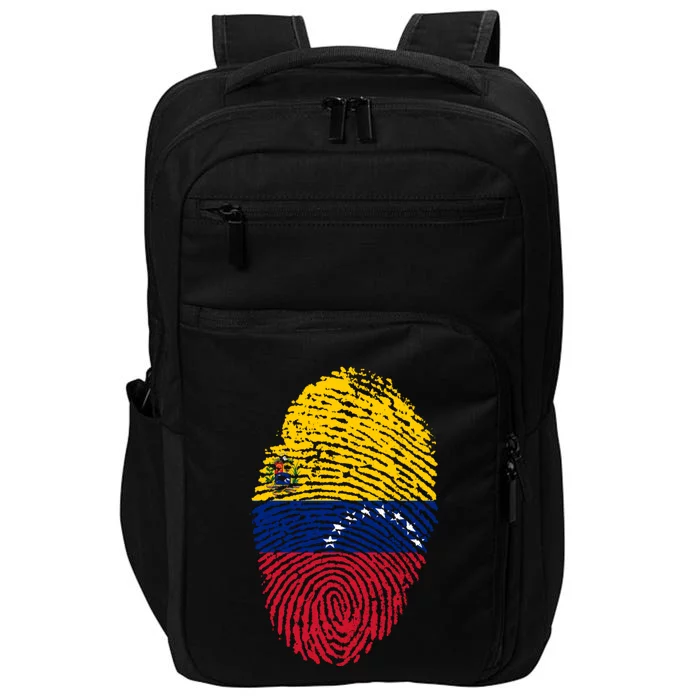 Venezuela Flag Fingerprint Great Gift Impact Tech Backpack