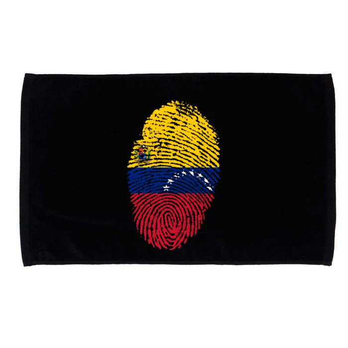 Venezuela Flag Fingerprint Great Gift Microfiber Hand Towel