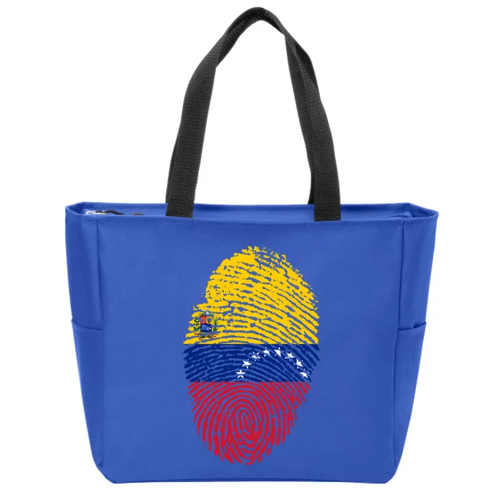 Venezuela Flag Fingerprint Great Gift Zip Tote Bag