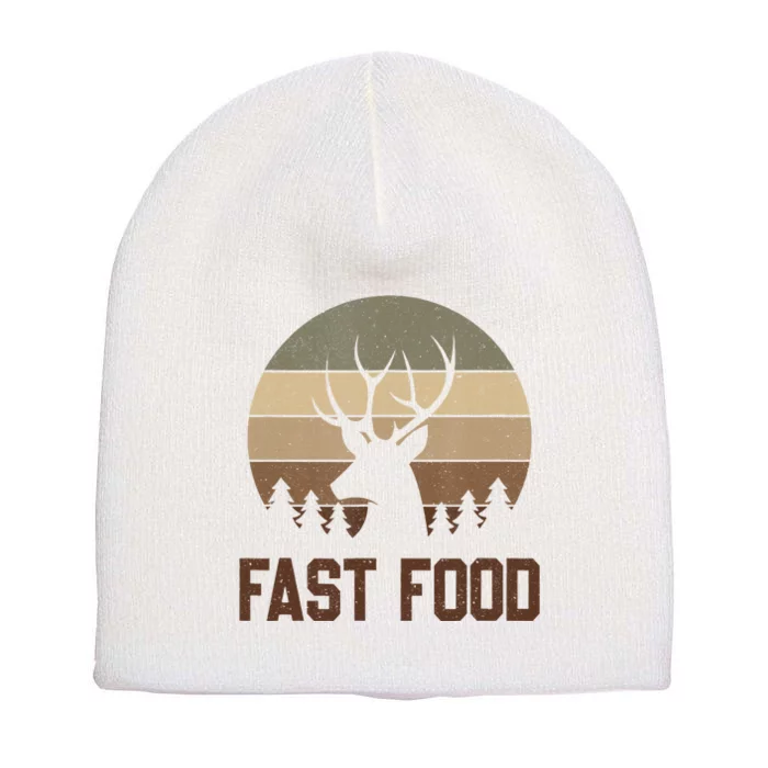 Vintage Fast Food Hunter Deer Hunting Short Acrylic Beanie