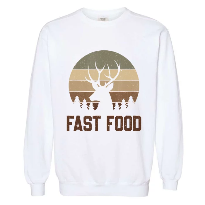 Vintage Fast Food Hunter Deer Hunting Garment-Dyed Sweatshirt