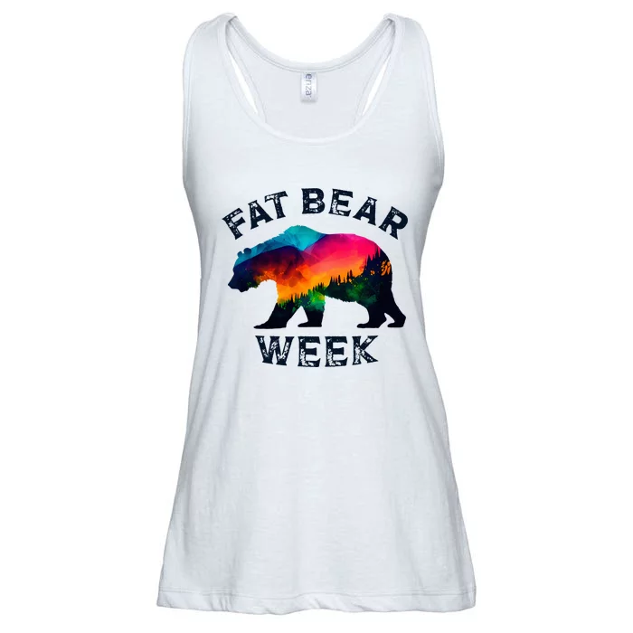 Vintage Funny Fat Bear Week Ladies Essential Flowy Tank