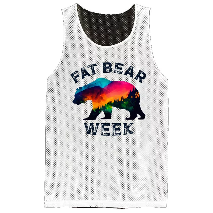 Vintage Funny Fat Bear Week Mesh Reversible Basketball Jersey Tank