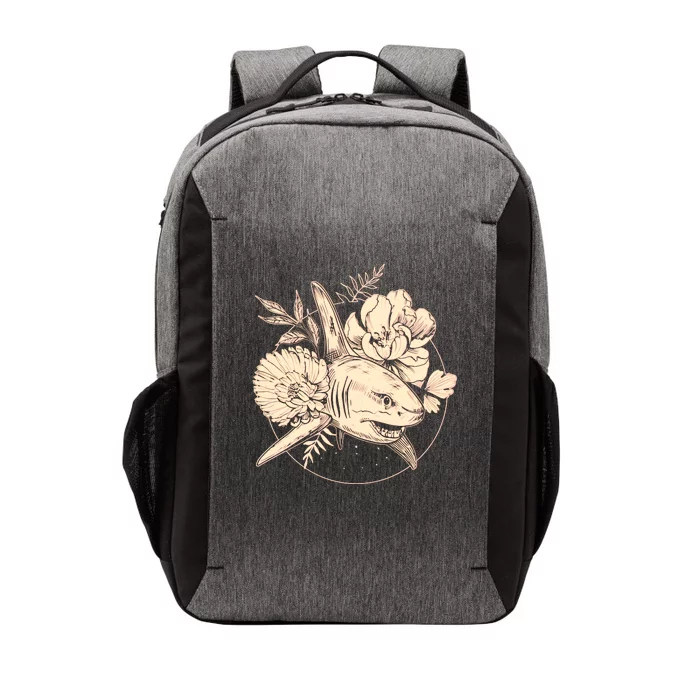 Vintage Flower Floral Shark Vector Backpack