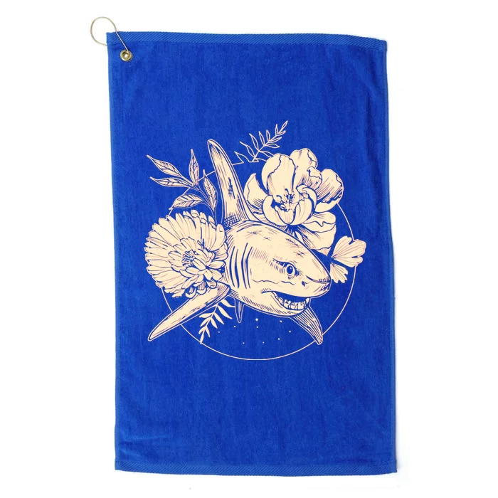 Vintage Flower Floral Shark Platinum Collection Golf Towel