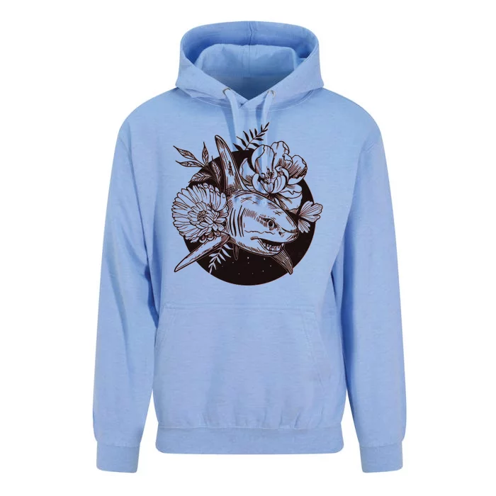 Vintage Flower Floral Shark Unisex Surf Hoodie