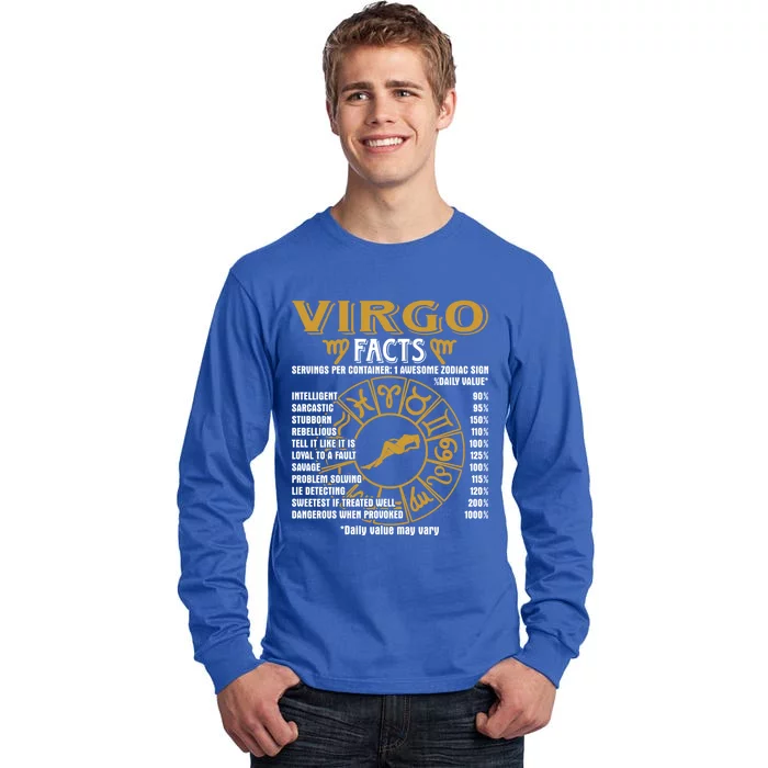 Virgo Facts Funny Virgo Birthday Horoscope Gift Tall Long Sleeve T-Shirt