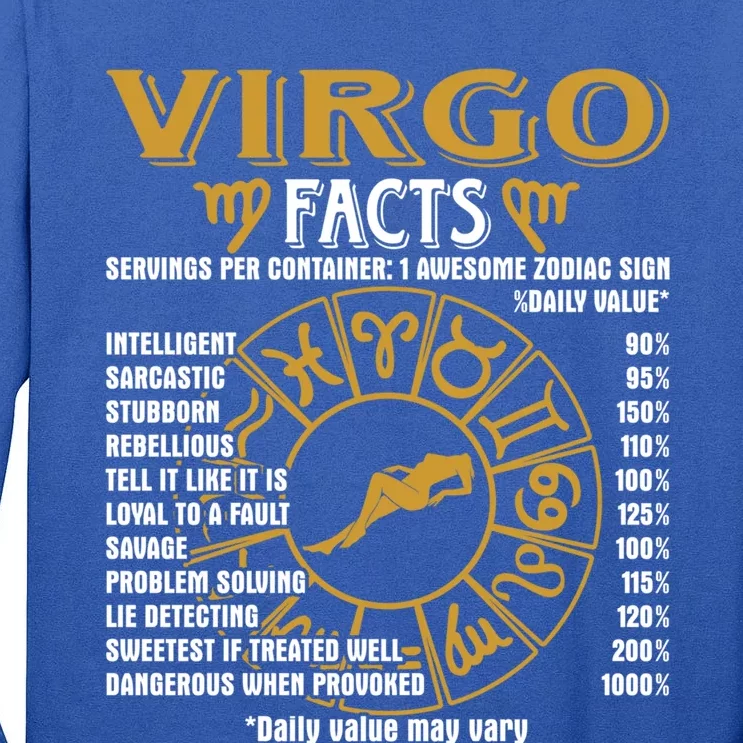 Virgo Facts Funny Virgo Birthday Horoscope Gift Tall Long Sleeve T-Shirt