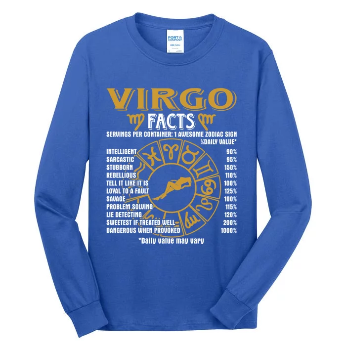 Virgo Facts Funny Virgo Birthday Horoscope Gift Tall Long Sleeve T-Shirt