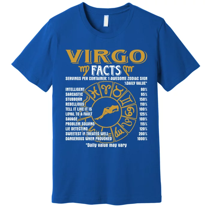 Virgo Facts Funny Virgo Birthday Horoscope Gift Premium T-Shirt