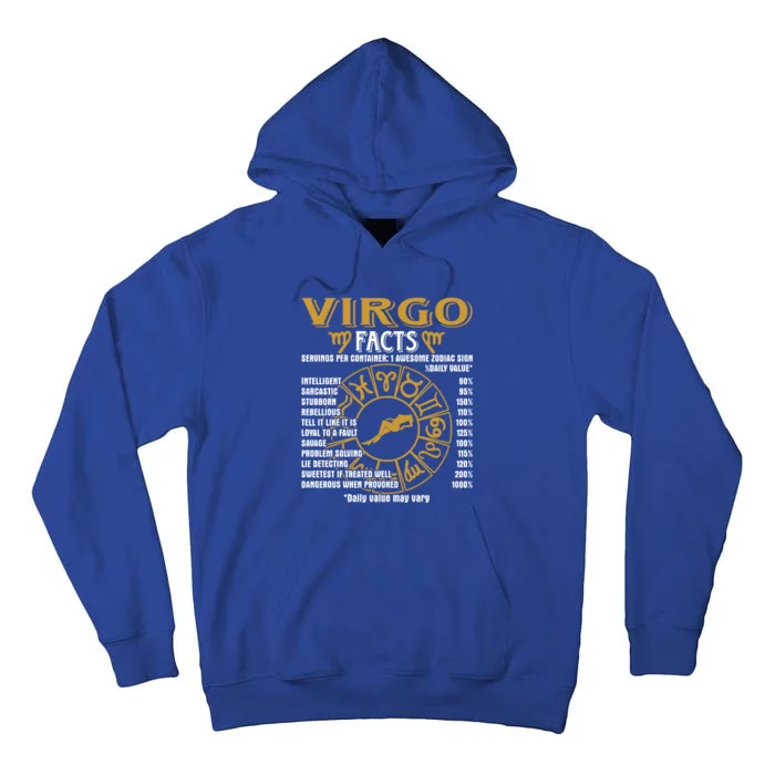 Virgo Facts Funny Virgo Birthday Horoscope Gift Tall Hoodie