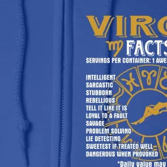 Virgo Facts Funny Virgo Birthday Horoscope Gift Full Zip Hoodie