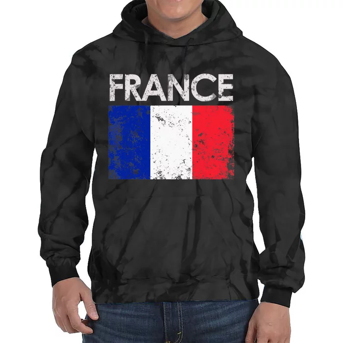 Vintage France French Flag Pride Gift Tie Dye Hoodie