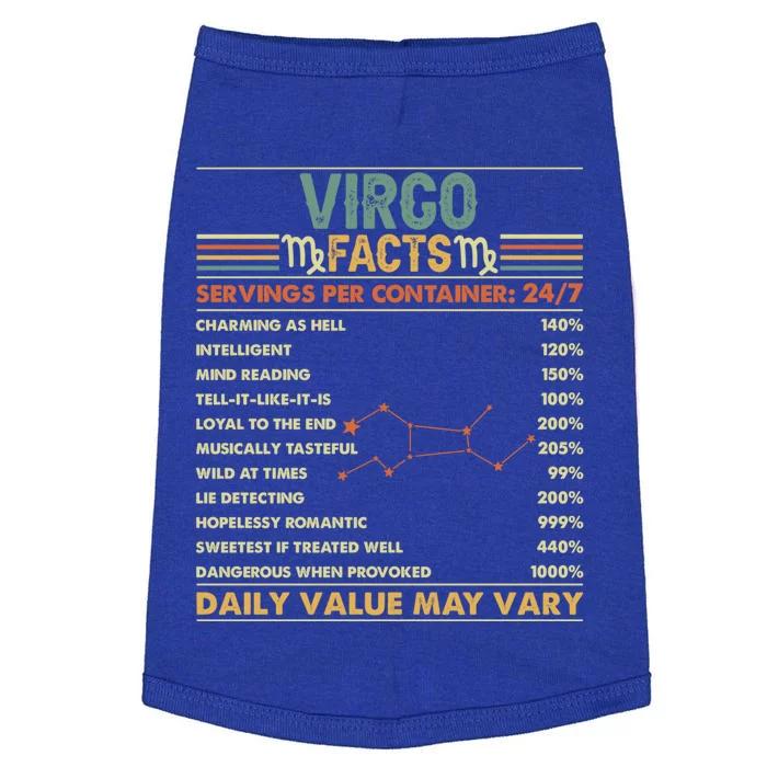 Virgo Facts Funny Zodiac Sign Astrology Horoscope Vintage Cool Gift Doggie Tank