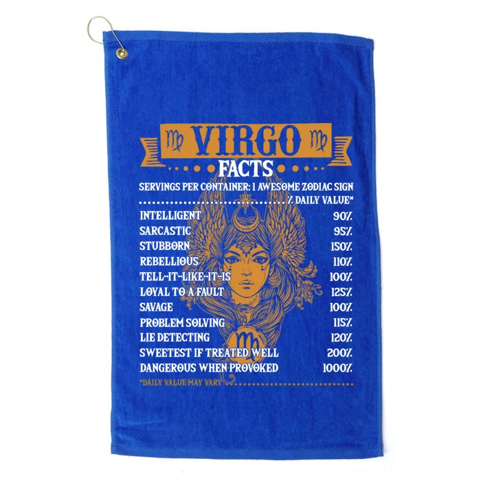 Virgo Facts Funny Zodiac Birthday Tee For Virgo Gift Platinum Collection Golf Towel