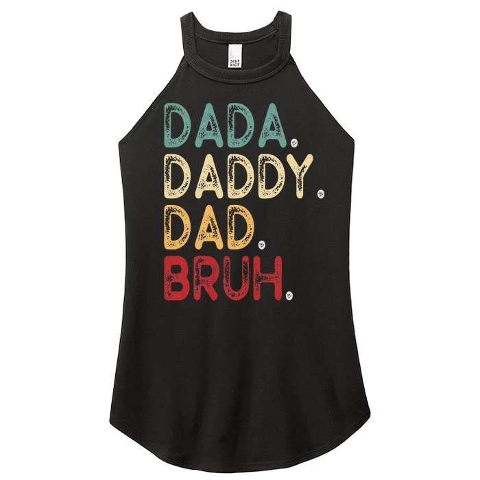 Vintage Funny Father Dada Daddy Dad Bruh Women’s Perfect Tri Rocker Tank