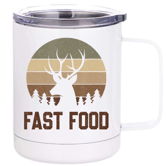 Vintage Fast Food Hunter Deer Hunting Front & Back 12oz Stainless Steel Tumbler Cup