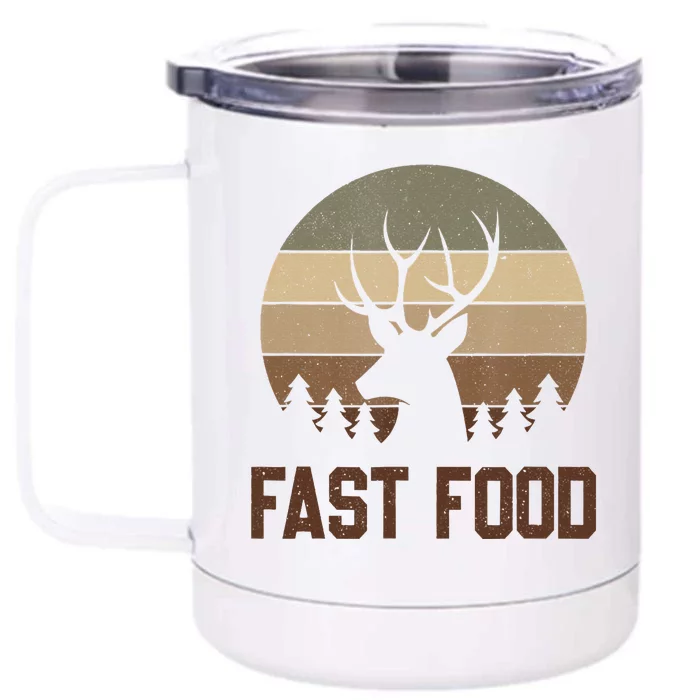 Vintage Fast Food Hunter Deer Hunting Front & Back 12oz Stainless Steel Tumbler Cup