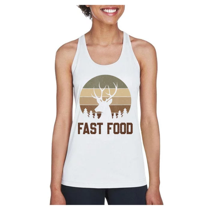 Vintage Fast Food Hunter Deer Hunting Women's Racerback Tank