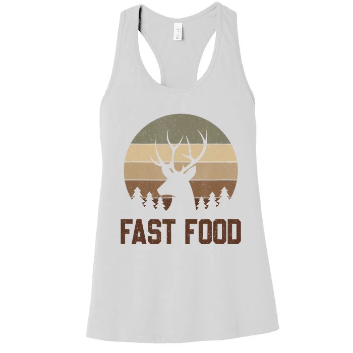 Vintage Fast Food Hunter Deer Hunting Women's Racerback Tank