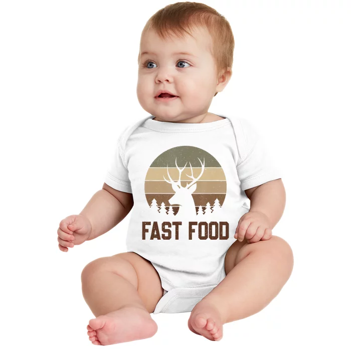 Vintage Fast Food Hunter Deer Hunting Baby Bodysuit