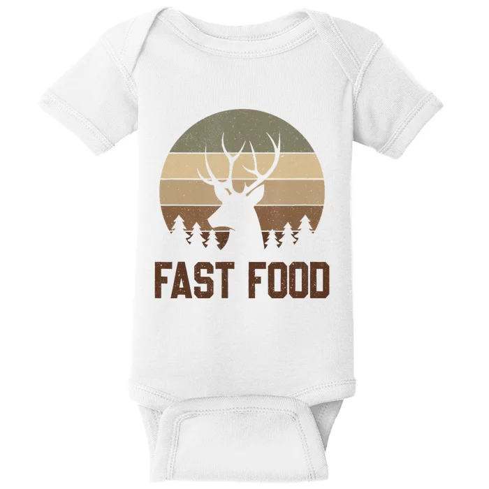 Vintage Fast Food Hunter Deer Hunting Baby Bodysuit