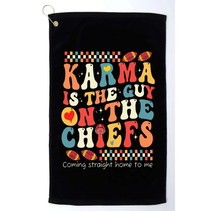 Vintage Funny Groovy Karma Is the Guy on the Chief Platinum Collection Golf Towel