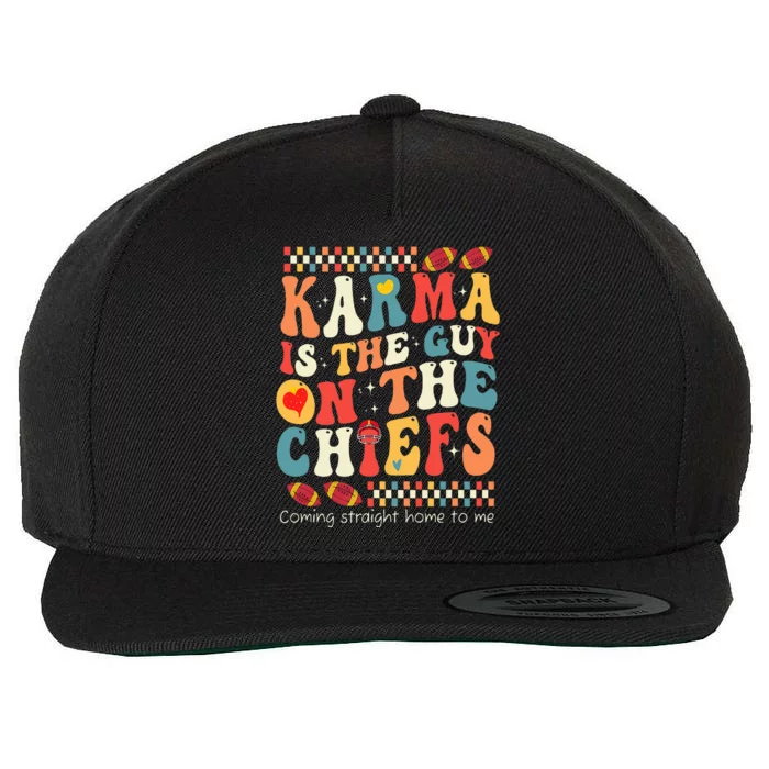 Vintage Funny Groovy Karma Is the Guy on the Chief Wool Snapback Cap