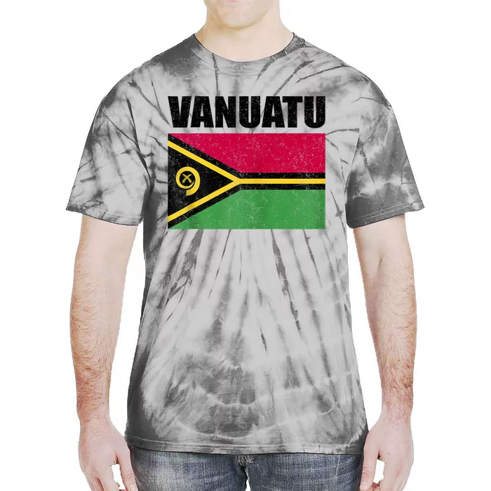 Vanuatu Flag Grunge Vintage Gift Tie-Dye T-Shirt