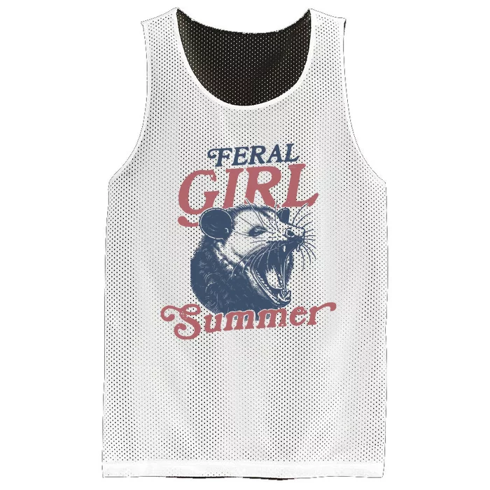 Vintage Feral Girl Summer Opossum Mesh Reversible Basketball Jersey Tank