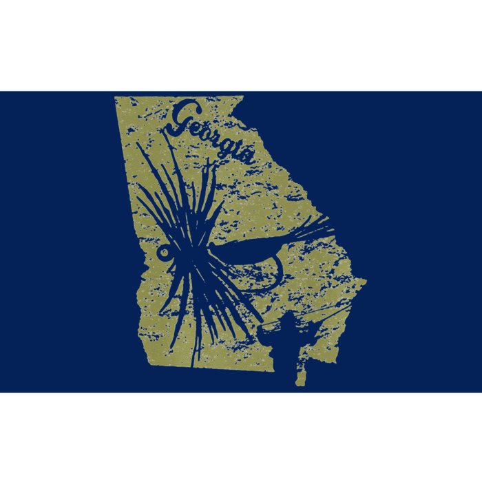 Vintage Fish Georgia State Map Ga Fly Fishing Trout Fishing Premium Bumper Sticker