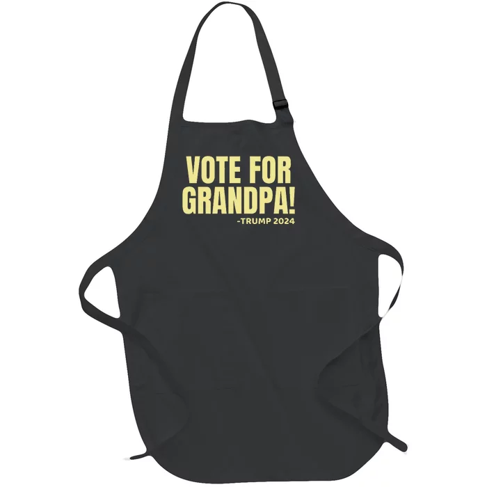 Vote For Grandpa! 2024 Full-Length Apron With Pocket