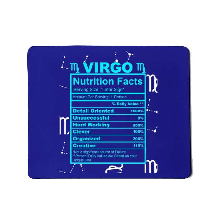 Virgo Funny Gift Horoscope And Zodiac With Funny Nutrition Facts Cool Gift Mousepad